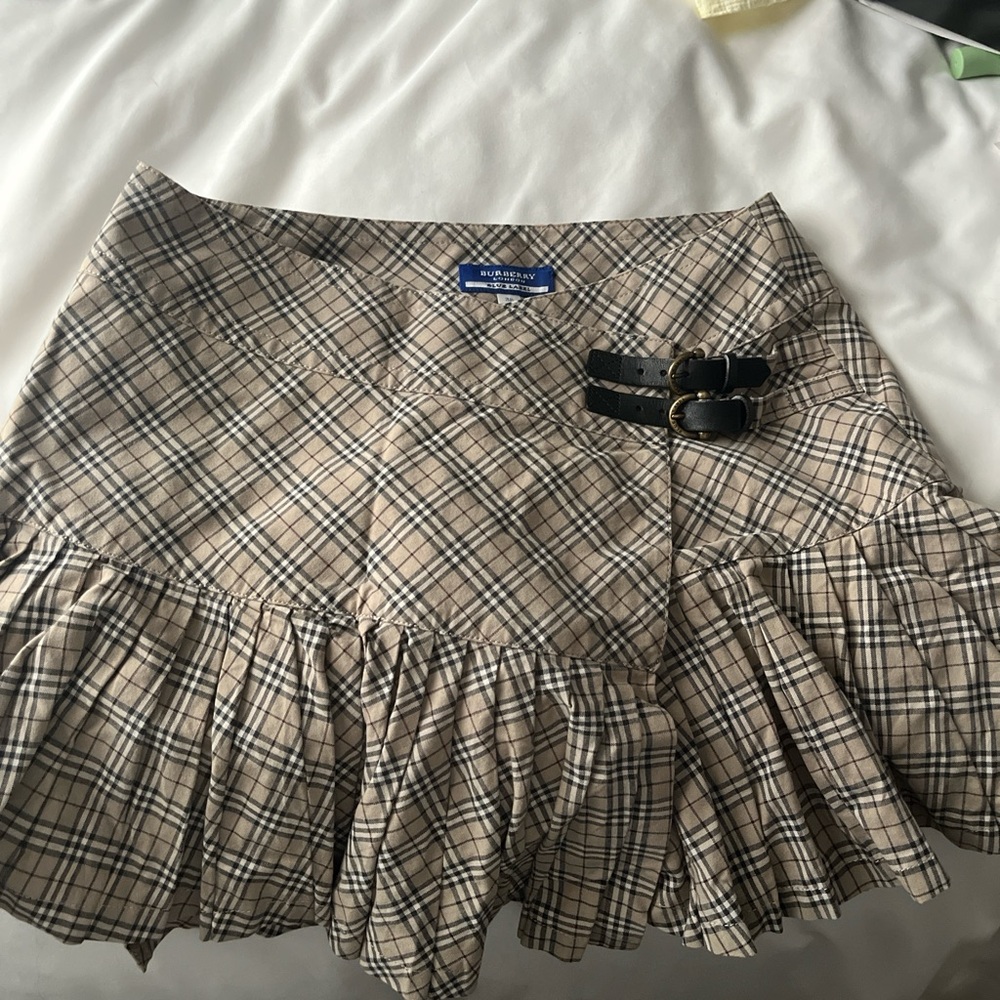 Plaid Tan Skirt with Black Accents
